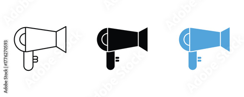 Hair dryer icon set vector on white background. 