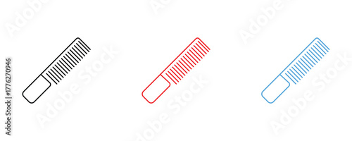 Comb icon set vector on white background.  hair, care, beauty, tool, symbol.