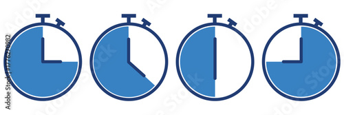 Fast time icon vector simple design, speed time vector icons set isolated on a white background vector illustration. Time fast icon outline drawings. Editable strokes bundle. Speedy stopwatch icon 