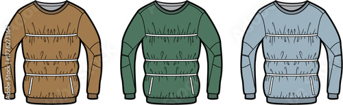 Sweater Set Mockup in Various Colors Apparel Design Template