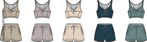 Sleepwear Set Illustrations Comfortable Loungewear Designs for Relaxation