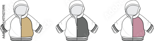 Diverse Hoodie Designs A Trio of Stylish and Customizable Sweatshirt Garments for Fashion & Apparel