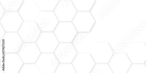 hexagon concept design abstract technology background, Hexagonal grid tile and mosaic structure mess cell, Abstract white hexagon concept background, Abstract white lines background,
