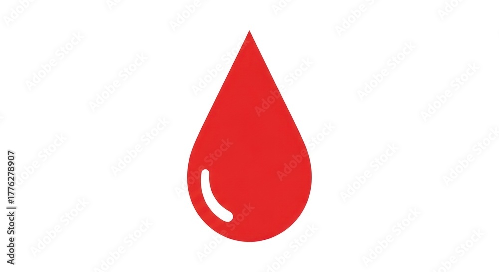 Obraz premium Red fluid drop isolated on white background, graphic resource