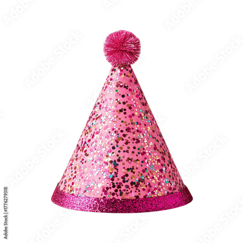 Birthday party hat isolated white or transparent background 