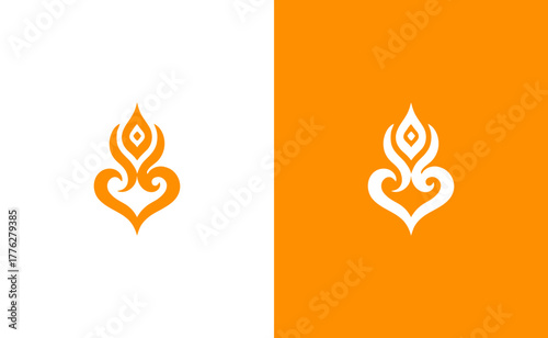 Abstract flame heart symbol designs for love passion and creative concepts