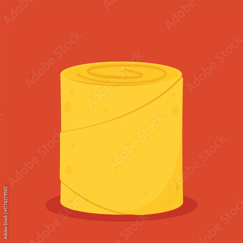 Spring rolls flat vector illustration clipart isolated on red background. Spring rolls cartoon vector.