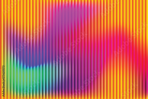 Glass ripple texture with dark gradient background and vivid colorful light streaks. Futuristic distortion, moody abstract glow,