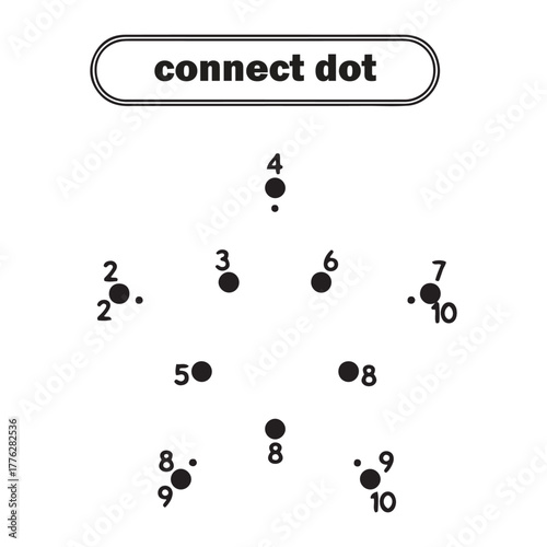 Connect The Dots Puzzle Activity Template | Educational Dot to Dot Game for Kids and Learning Numbers