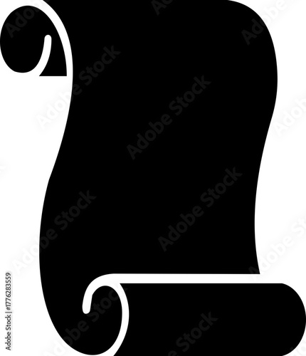 Old scroll paper icon , antique parchment, vintage manuscript, and rolled document ancient writing and medieval paper in black, line, and gradient style vector illustration
