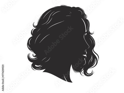 Girl beauty face image in silhouette..