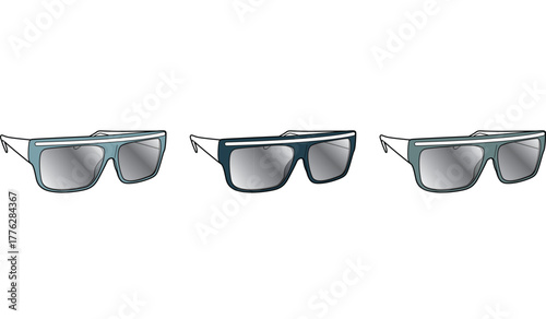 Stylish Tinted Futuristic Glasses on a White Background