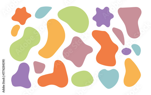 Colorful abstract shapes in a seamless pattern icon vector. Abstract shapes in pastel colors symbol. vector illustration.