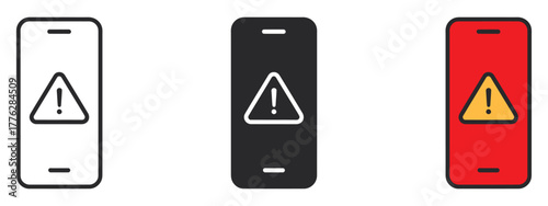 Phone with alert notification icon vector. error warnings and notifications symbol. vector illustration.