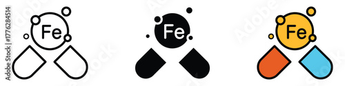 Iron Capsule icon vector. supplements, enhanced health and vitality symbol. vector illustration.