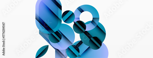 Abstract composition featuring overlapping blue circles, varying opacity creates depth. Minimalist design, clean aesthetic, modern feel.