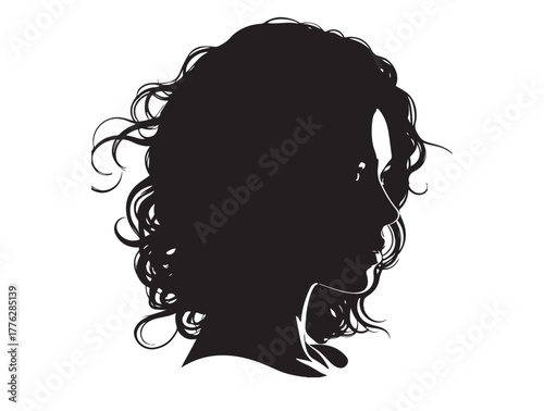 Girl face beauty image in silhouette.