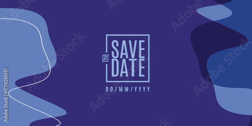 Save the date banner Swirl Elements with Gradients. Carnival 3D Pattern. Can be used for business, marketing and advertising. logo graphic design of event summit for Technology and upcoming events