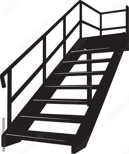 Industrial Metal Staircase Silhouette stairs structure