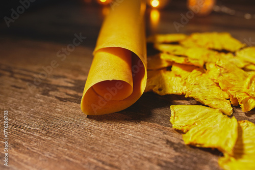 Sugar-free pastillas, frips, fruit chips. High quality photo