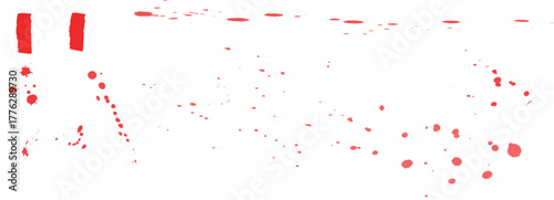 Abstract red and white splatter pattern with vertical lines  dynamic abstract composition featuring scattered red splatters and drips against a white background, with bold vertical red lines on