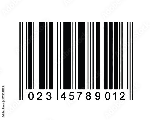 Digital product identification barcode symbol with numeric digits for scanning