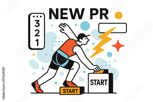Lightning Speed Climb. Speed Climb Start Gate. Toes press the pad, buzzer counts ? ? ? ?; a lightning path races toward the finish plate. ?New PR? lights up in