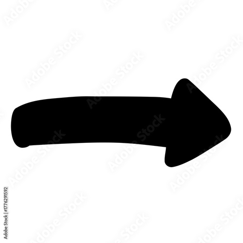 Drawn Black Arrow Pointing Right for Design
