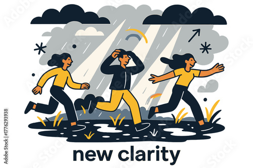 After Rain Clarity. Soft Light Rays ? After Rain. Clouds part; narrow beams pierce mist above a wet field. A tiny rainbow arc glows faintly. Caption ?new