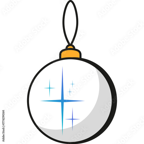 Christmas Bauble Ornament with Star Design