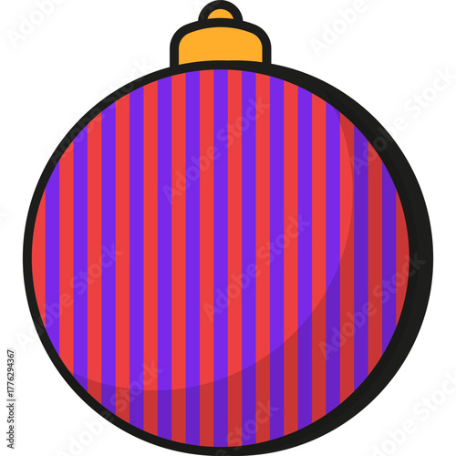 Striped Christmas Bauble Illustration