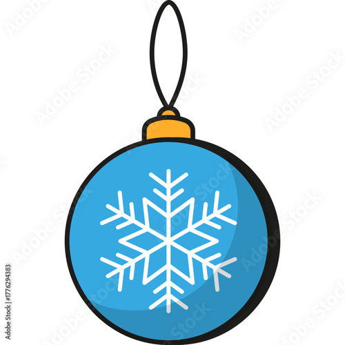 Blue Christmas Ornament with Snowflake