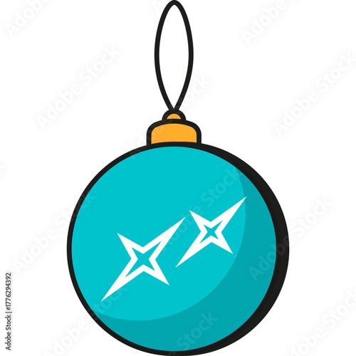 Teal Christmas Bauble Ornament Icon