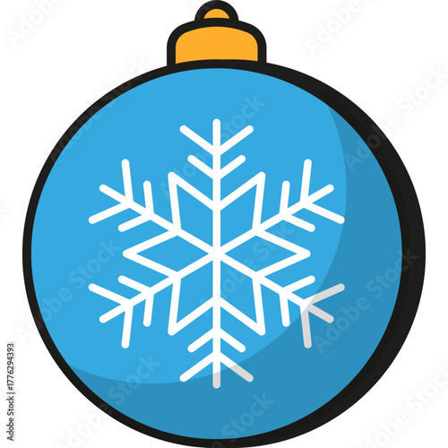Blue Christmas Ornament with Snowflake