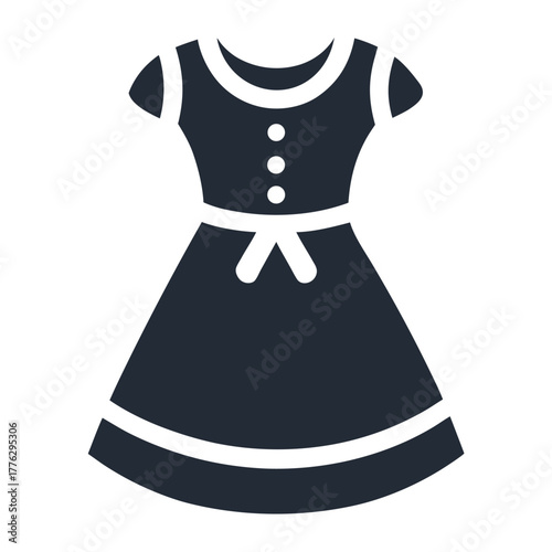 vector illustration of a  silhouette baby dress
