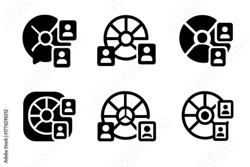 Differentiated Instruction Logos. Differentiated instruction. Icon set. Set Logo of Differentiated instruction: learner profiles wheel with persona cards.