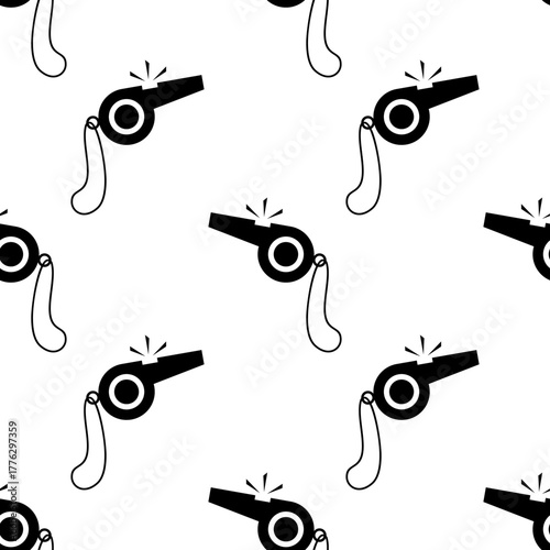 Whistle Icon Seamless Pattern