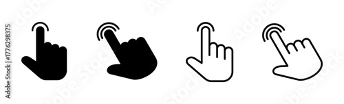 Hand cursor icon set. click icon vector. hand click. pointer