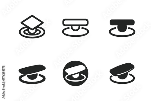 Adaptive Fitness Logo Variations. Adaptive fitness and exercise routines. Icon set. Set Logo of adaptive fitness and exercise routines: balance board with