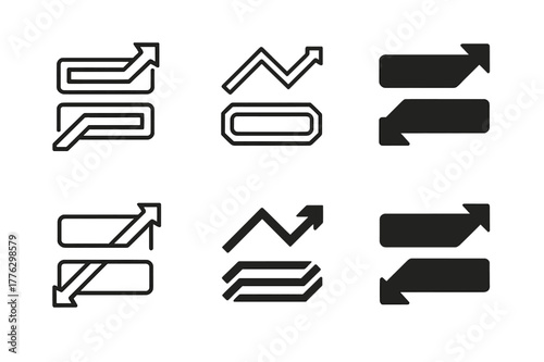 Financial Derivatives Logos. Financial derivatives. Set Logo of Financial derivatives: synthetic equity symbol. Icon set. harmonious logo variations of the