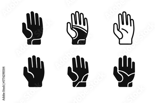 Esports Logo Variations. Esports training. Icon set. Set Logo of esports training: ergonomic hand stretch glove. harmonious logo variations of the same