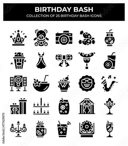 Birthday Bash. Collection of 25 Birthday Party Icons