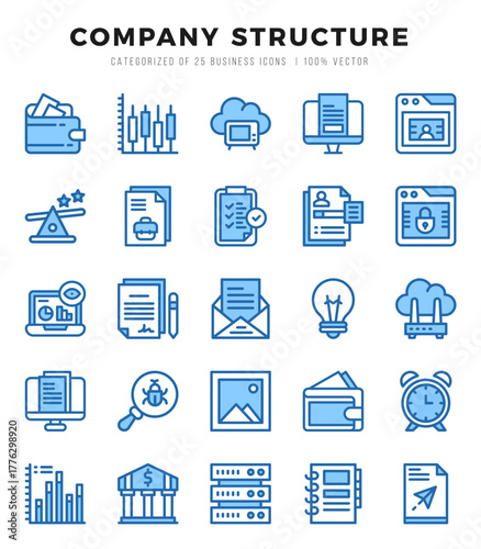 Company Structure web icons in Two Color style.