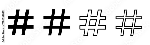 Hashtag icon set. hashtag symbol