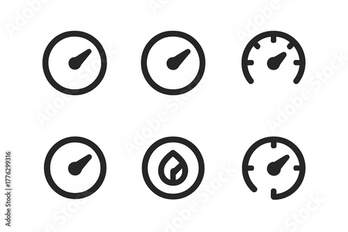 Daily Value Icons. Nutrition facts label. Set Logo of daily value percentage gauge: Symmetrical form, Minimal outline, Stylized detail, Abstract geometric,