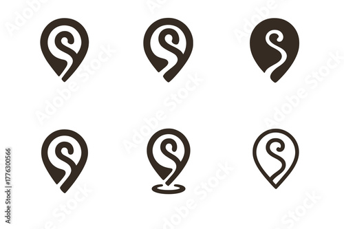 Heritage Tour Logos. Cultural heritage tours and indigenous experiences. Set Logo of Cultural heritage tours and indigenous experiences: heritage map pin with