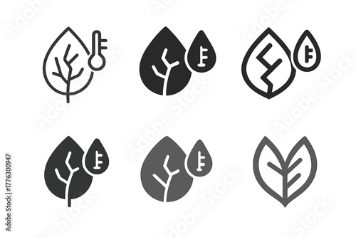 Resilient Crop Logos. Designing resilient crops for changing weather conditions. Set Logo of Designing resilient crops for changing weather conditions:
