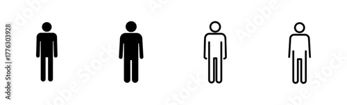 Man icon set. male icon vector. human symbol
