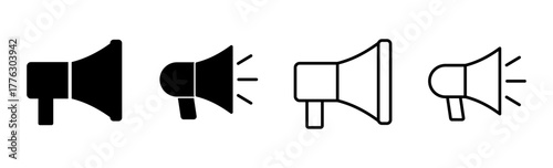 Megaphone icon set. Loudspeaker icon vector.