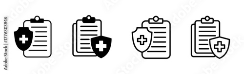 Medical insurance icon set. health insurance icon